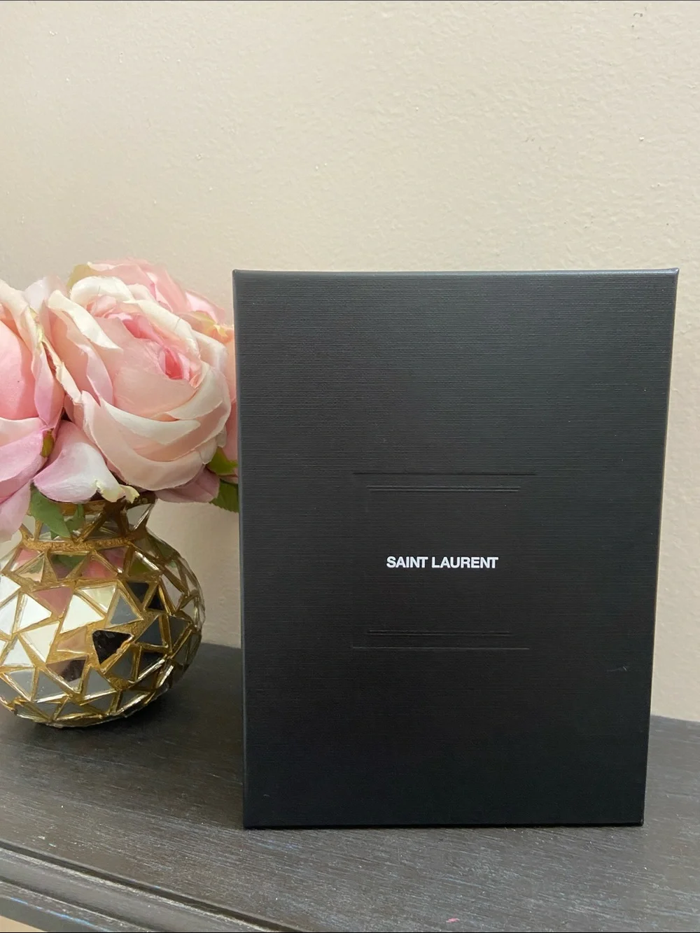 Saint Laurent Black and Pink Home Accent Box